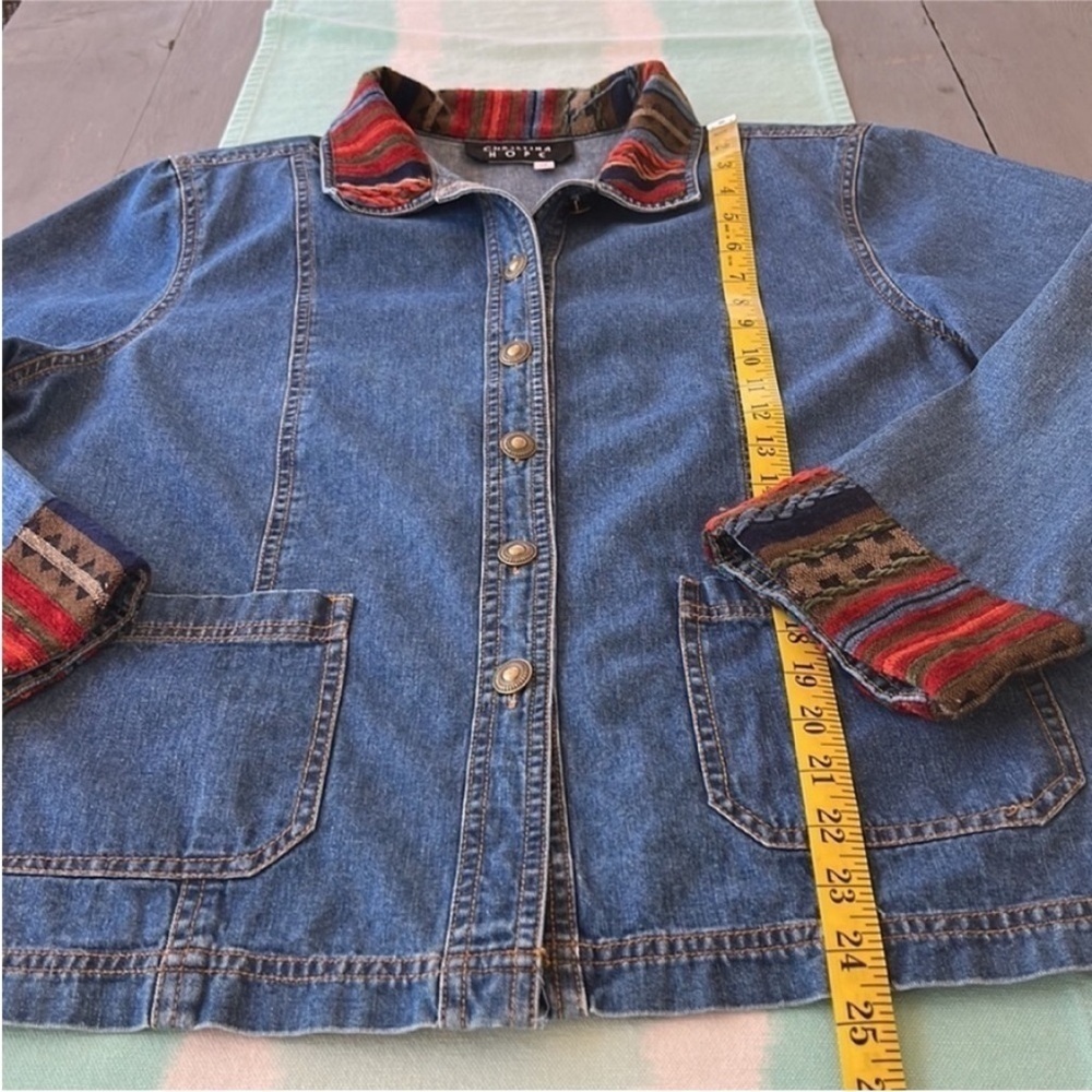 Vintage Christina Hope Denim Jacket Southwestern Aztec Embroidery 12 - Picture 11 of 13